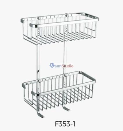 F353-1 Полка 2 ярусная Frap c ключками нержавейка хром