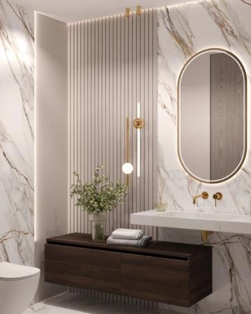 Столешница моноблок Boheme FLAT CALACATTA (1010*452*80) 859-100-CLCT