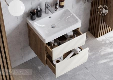 Тумба под раковину AQUATON Оливия 55 бежевый, дуб велл 1A254201OLVG0