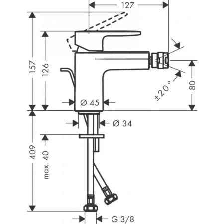 Hansgrohe 71210670 Vernis Blend Смеситель для биде, со сливным гарнитуром, матовый черный