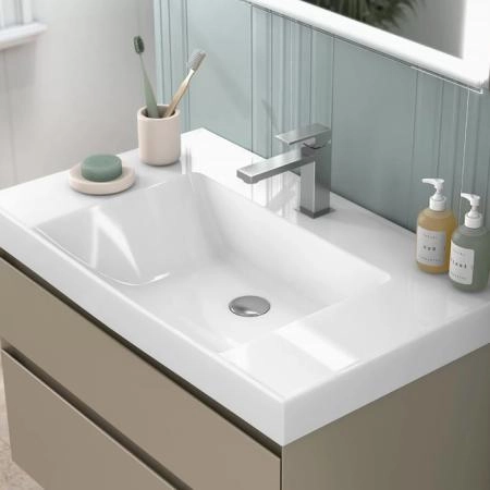 Раковина Kerama Marazzi CUBO КУБО CU.wb.80 подвесная\мебельная 80, белая глянцевая