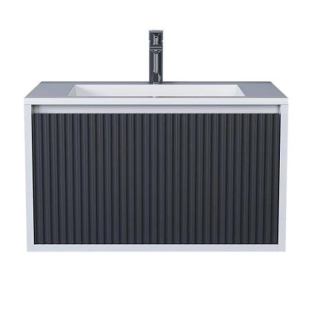 Тумба под раковину Uperwood Next Premium подвесная, 70 см, белая/графит, 1 ящик