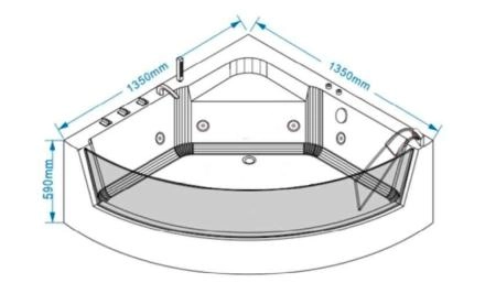 Ванна GROSSMAN GR-13513-1 (135x135x59) гидромассажная