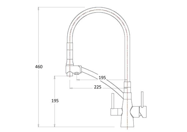 Смеситель для кухни ZORG Zorg Sanitary (ZR 338-8 YF SATIN) под фильтр сатин