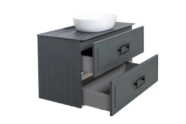 Тумба под раковину LA FENICE Cubo Grigio TWIN серый 100 FNC-01-CUB-G-100-2 серый матовый зелёный матовый