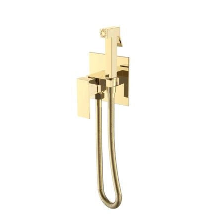 Смеситель гигиенический Boheme Qubic Shine Gold 477-G