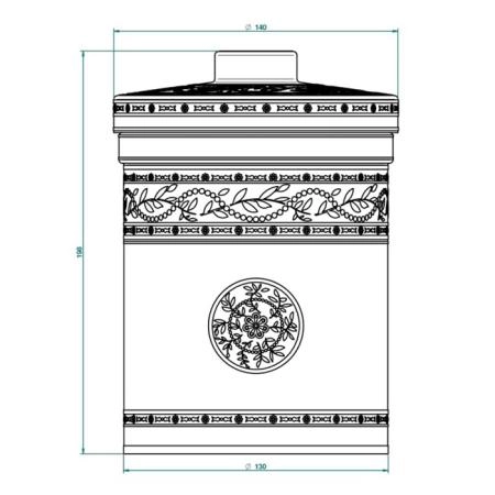 THG MARQUISE BLANC DECOR PLATINE Банка керамическая с крышкой, настольная, декор платина, цвет: белый