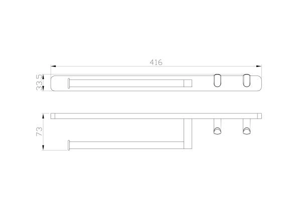 Кольцо для полотенец с 2 крючками WONZON & WOGHAND GRAFFITY, Брашированное золото (WW-9361-BG)