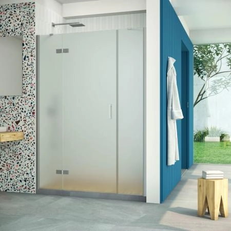 Душевая дверь Vegas-glass AFP-F Retta 160 07 10 L, профиль матовый хром, стекло сатин