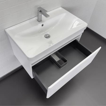 Тумба с раковиной Comforty Валдай-80П 00-00019144 подвесная белая матовая с раковиной Comforty 4480