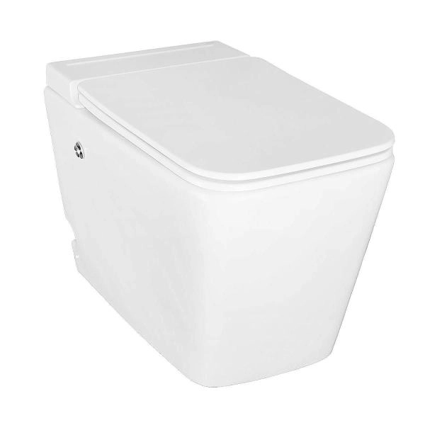 Унитаз импульсный Azario AZ-101 квадратный 360х590х440 напольный, быстросъемное сиденье микролифт