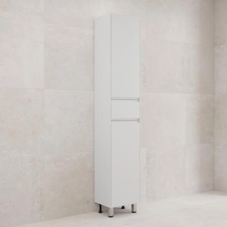 Пенал Style Line ЛИМА36 напольный, 1 ящ., 2 створки, PLUS, эмаль, белый матовый