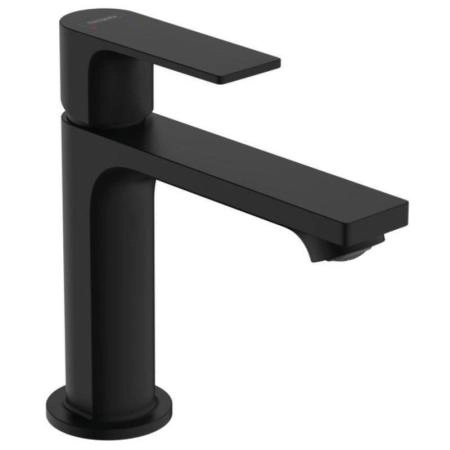 Смеситель Hansgrohe 72557670 Rebris E для раковины 109 мм, со сливным гарнитуром черный матовый