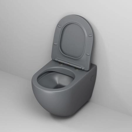 Унитаз Grossman GR-4411GMS Color (550*365*395) СЕРЫЙ МАТОВЫЙ подвесной Безободковый