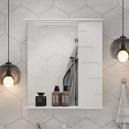 Зеркало-шкаф с LED подсветкой Volna Joli 60 правое (белый)