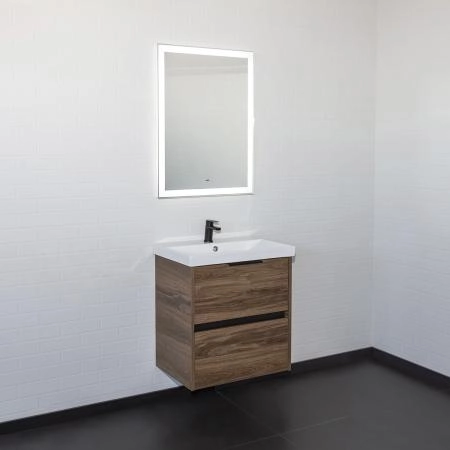 Тумба с Раковиной Comforty Селенга-60 00-00021874 Дуб тёмно-коричневый с раковиной CF19696BX-60