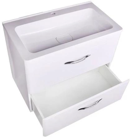 Тумба подвесная Style Line Каре 80 (2 ящ.) Люкс белая, PLUS