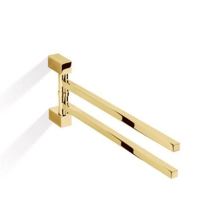 Decor Walther Corner HTH2 Полотенцедержатель поворотный 39.8см, двойной, подвесной, цвет: золото
