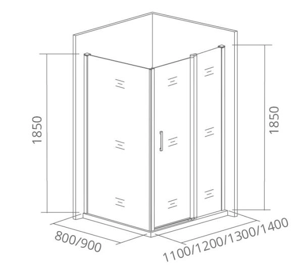 Боковая стенка GOOD DOOR Infinity SP-90-C-CH 90x185 см