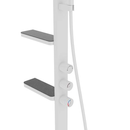 Душевая стойка Vincea Inspire VSFS-3I11W с изливом, 30см верх душ, белый
