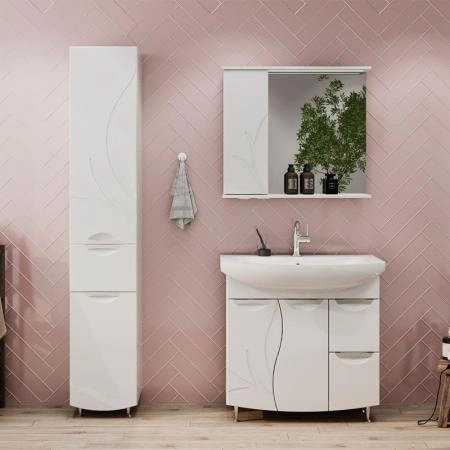 Тумба для ванной Volna Adel 80 2D.2Y напольная (Балтика) раковина отдельно