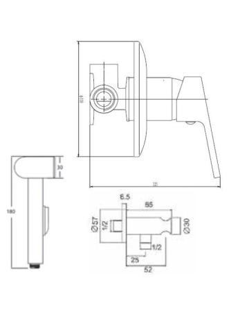 Набор с гигиеническим душем ESKO SHS 4 in1 хром