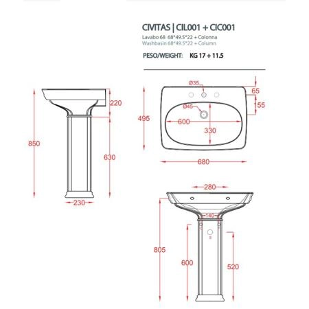 Artceram Civitas Раковина 68х50 см, 1 отв., цвет: серый