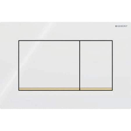 Geberit Sigma20 Клавиша для двойного смыва, квадратная, цвет: белый/позолота