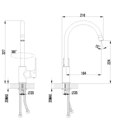 Смеситель Lemark Plus Grace LM1505C для кухни