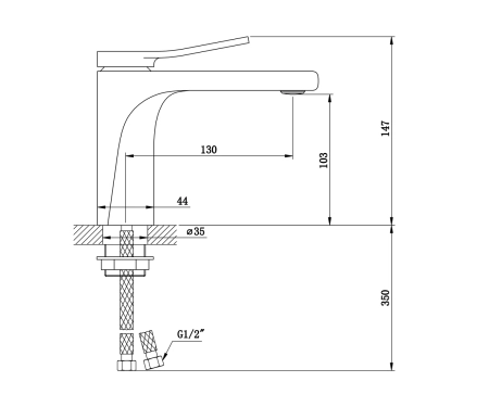 Смеситель для раковин Bronze de Luxe Element (EL02CB) хром | черный