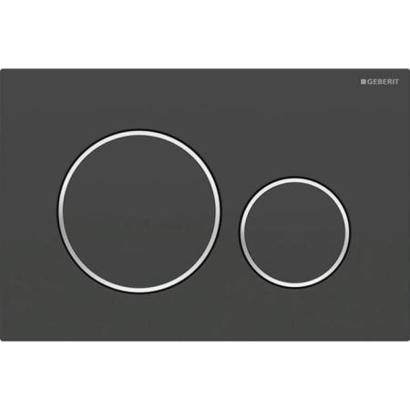 Geberit Sigma20 Клавиша для двойного смыва, круглая, цвет: черный матовый/хром