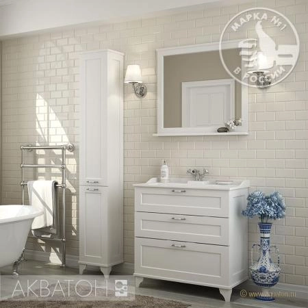 Зеркало Акватон Леон 80 1A186402LBPS0 дуб белый