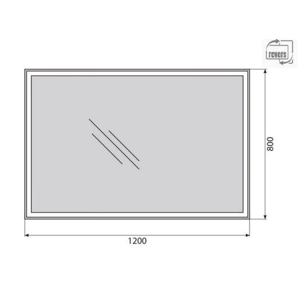 Зеркало Belbagno SPC-GRT-1200-800-LED-BTN Led подсветка вкл/выкл 1200x30x800
