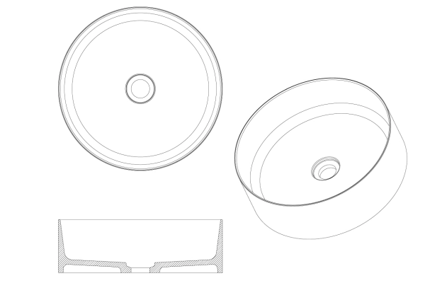 Раковина Boheme LV204 Corian Matt White 40*13см 819-MW
