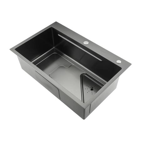 Кухонная мойка GAPPO GS7246-6 с коландером, оружейная сталь