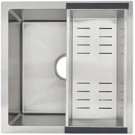 Кухонная мойка Gappo GS4444 440x440x215mm 0.8мм с коландером Сатин