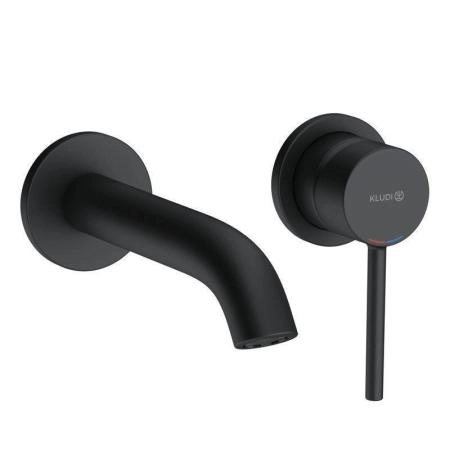 Смеситель KLUDI BOZZ BLACK 382443976 для раковины настенный встраиваемый черный матовый