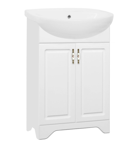 Тумба под раковину Style Line Elfante Олеандр-2 55 напольная с дверками, белая