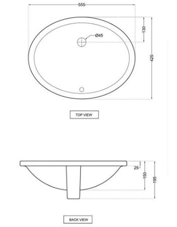 Раковина Jaquar Florentine FLS-WHT-5701 55 см подстольный монтаж