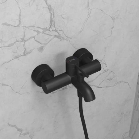Смеситель VitrA Minimax Round  A4354836EXP настенный однорычажный матовый черный латунь