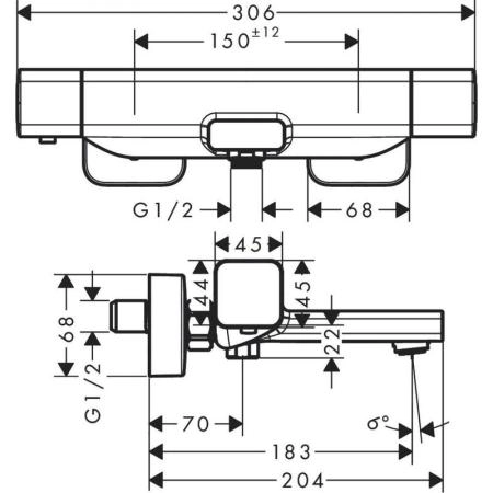 Hansgrohe 15774000 Ecostat E Термостат для ванны, хром