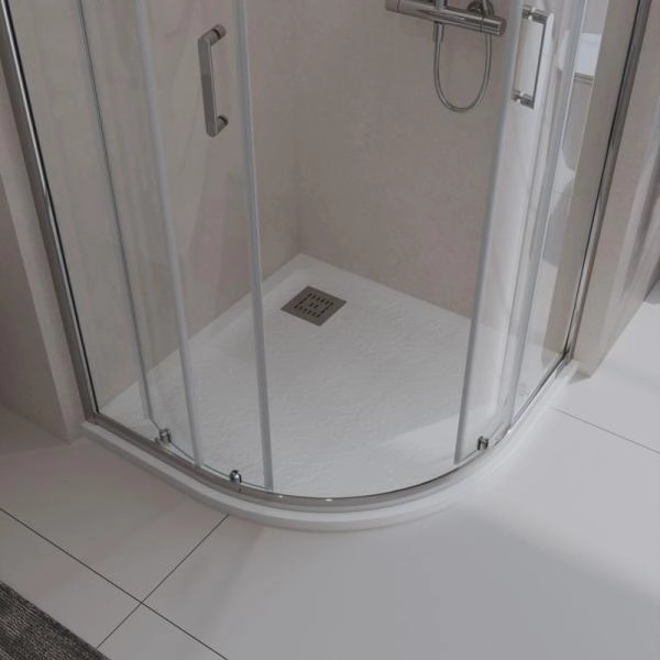 Душевой поддон BelBagno 80x80 искусственный камень белый полукруг TRAY-MR-UNO-R-80-550-35-W-CR