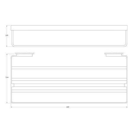 Полка для полотенец со штангой 60 cm  ARTWELLE Regen 838160A хром