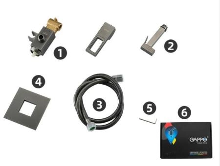 Гигиенический душ Gappo G7217-9 встроенный оружейная сталь