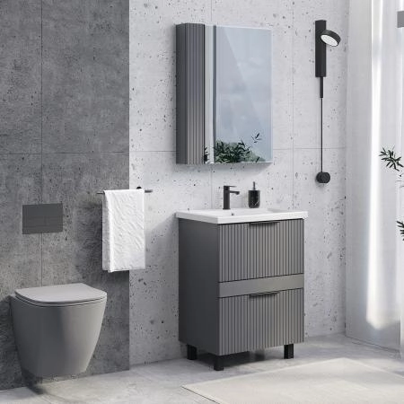 Зеркало-шкаф Comforty Лима-60 00-00019425 антрацит