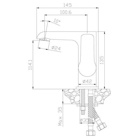 Смеситель Rossinka W35-11 для раковины