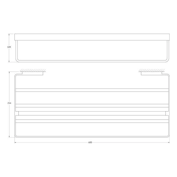 Полка для полотенец со штангой 60 cm  ARTWELLE Regen 838160A хром