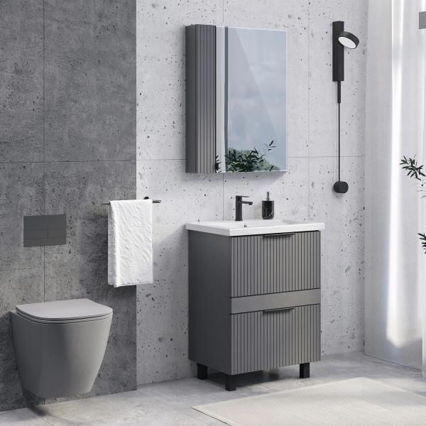 Зеркало-шкаф Comforty Лима-60 00-00019425 антрацит