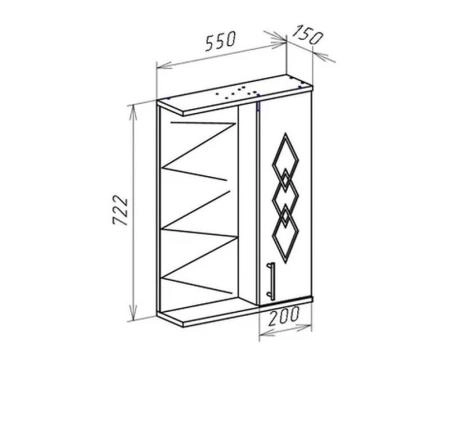 Зеркало-шкаф Bellezza Элеганс 55 L с подсветкой белый