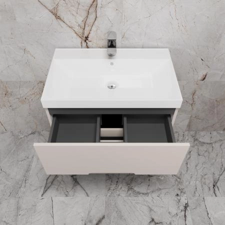 Тумба с раковиной Style Line Матис 70 ЛС-00002434 напольная под ASTI 70 (2 ящика) КРЕМ ЭМАЛЬ